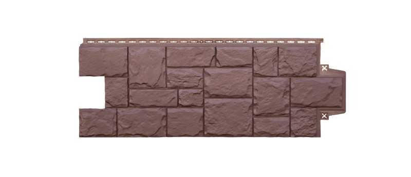 Фасадная панель Grand Line крупный камень коричневый 0,376 м²